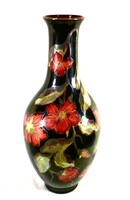 Zsolnay eozin vase with a rich flower pattern!