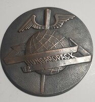 Sándor Boldogfai Farkas / 1907 - 1970 / Hungaropack '72 packaging competition bronze plaque 9.5 cm