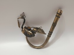 Old oriental filigree opium pipe in the shape of a peacock