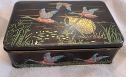 Old bird metal box, duck tin box (l4748)
