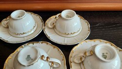 Zsolnay porcelain coffee set, gold stafir, shield seal