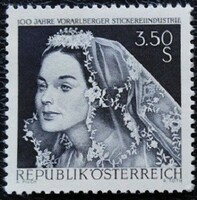 A1261 / austria 1968 stamp of the Vorarlberg embroidery industry postal clerk