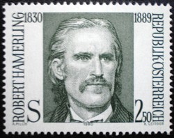 A1636 / austria 1980 poet robert hamerling stamp postal clerk