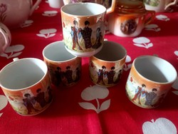 Zsolnay gésa jelenetes kis csészék