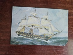 Vitorlás hajó képeslap régi