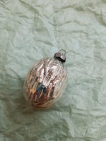 Old glass Christmas tree ornament, walnut, 5 cm
