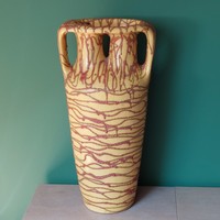 Rare collector's boots Margit Pesthidegkút two-necked ceramic floor vase 50 cm