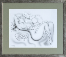 Attila Boros's ink drawing entitled love, with certification!