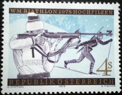 A1568 / Austria 1978 Biathlon World Cup stamp postal clerk