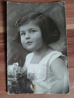 Old photo postcard, little girl