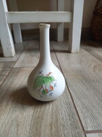 Szép régi hecsedli mintás herendi porcelán váza (13,5x7,5 cm)