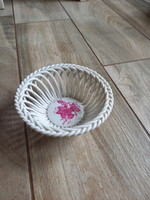 Woven basket with a rich Herend appony pattern (12x4.5 cm)