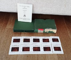 10 db diafilm El Palacio Real de Madrid spanyol kisfüzettel, tartódobozzal