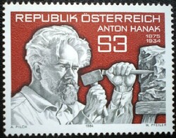 A1764 / austria 1984 anton hanak architect stamp postal clerk