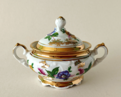 Beautiful old marked, hand-painted porcelain sugar bowl