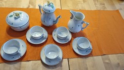 Herend tertia coffee set with green leaf pattern
