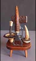 Antique hunter bone corkscrew negotiable design