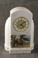 Porcelain baroque table clock with scene 945
