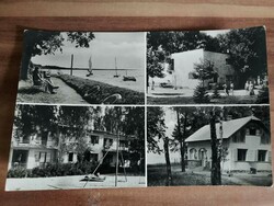 Régi fotó képeslap,Balaton, Balatonvilágos, nyaraló, vitorlások, 1960-as évek körüli