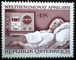 A1386 / Austria 1972 World Heart Month stamp postal clerk
