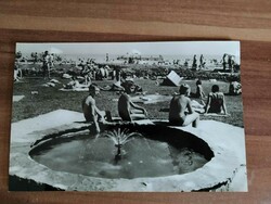 Régi fotó képeslap,Balaton, Balatonalmádi strand, 1967-ből