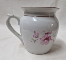 Old Hólloháza floral marked porcelain pot mug in perfect condition 11 cm.