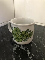 Zsolnay porcelánbögre zöld mintával