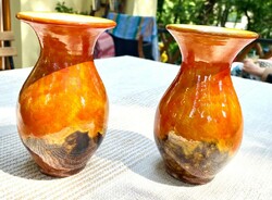 Two old small ceramic vases, applied arts company, juried, retro