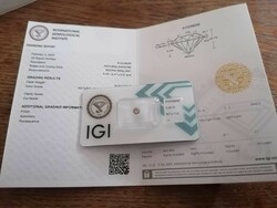 Real diamond with igi certificate, certification and qr code with video.