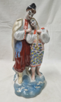 Large Polish Soviet porcelain boy and girl figure in folk costume in perfect condition 28 cm.