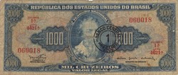 1000 Cruzeiros fb 1 cruzeiro 1966-67 Brazil
