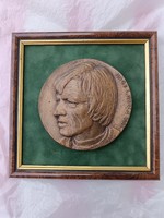 "Nagy László 1981, Domonkos Béla" bronz-plakett műalkotás áron alul