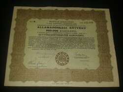 1924 Államadóssági kötvény 250.000. koronáról