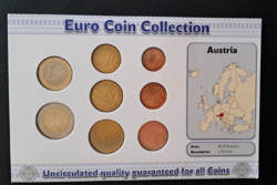 Ausztria (8 db) euro forgalmi összeállítás UNC 1 Cent- 2 Euro