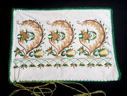 Decorative cushion embroidered on old canvas, cushion cover 50 x 36 cm