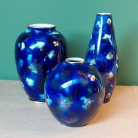 Ritka  gyűjtői  Wallendorf kobalt kék porcelán vázák