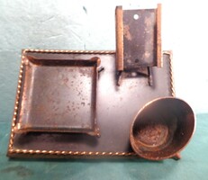 Bronzed metal smoking set / can be a work table decoration.../ 250 Grams, approx. 16X11x6 cm