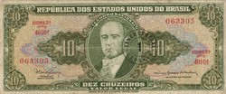 10 Cruzeiros fb 1 centavo 1966-67 Brazil