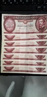 Régi sorozatszámos 100 Ft-os bankjegyek 1980-ból
