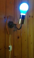 Copper wall arm/lamp/ - without lampshade - here with blue 