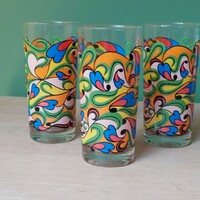 Retro  színes üveg poharak