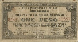 1 peso 1943 Fülöp szigetek Bohol katonai 2.