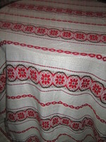 Beautiful folk style red floral woven curtain
