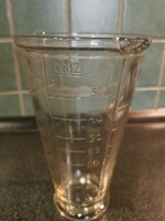 Old retro thick glass kitchen measuring cup