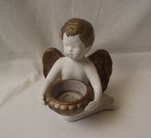 Gilded putto, angel-shaped candlestick, Christmas decoration