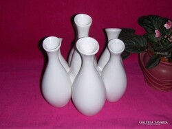 Seven-necked glazed white ceramic vase rarity (ap)