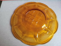 Amber glass serving bowl