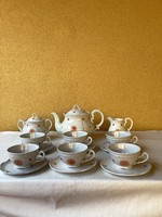 Zsolnay porcelán teás készlet ritka margaréta mintával.