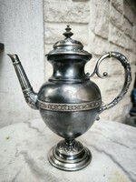 Antique decorative silver pouring coffee pot with master mark