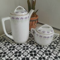 Szecessziós régi teáskanna és cukortartó